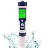 Hofun Testador De Sal De Piscina E Medidor De Ph Medidor Digital De Salinidade E Testador De Ph Para Água Salgada De Piscina E Água Potável Salinidade 5 Em 1 Temperatura De Ph Ce E Medidor De Tds 