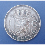Holanda Prata Linda Moeda 1 Gulden De 1955 Soberba