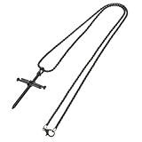 Holibanna 1 Peça Colar De Cruz Colar De Aço Inoxidável Para Homens Pingente De Colar De Ligação De Pregos Enrolados Em Fio Colar Cruz Charme Colar Vintage Corrente Cruzada Homem