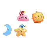 Holibanna 4 Pcs Pingente De Pelúcia Mini Animais Chaveiro Estrela Brinquedo De Pelúcia Brinquedos Decoração Pingente De Bolsa Pingente De Bagagem Carrinho De Bebê Decorar Boneca