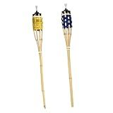 Holibanna Tochas 2 Peças Tochas De Bambu Luau Com Pavio Iluminação Externa Para Iluminação De Jardim Luau De Decoração De Festas Esportivas Tropicais