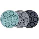 HOLIDYOYO 3 Peças De Silicone Para Fritadeira A Ar Forma De Muffin 7 Cavidades Antiaderente Brownie Formas Para Mordidas De Ovos Pudim Bolo Bandeja De Receitas