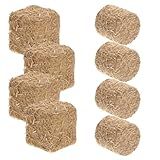 HOLIDYOYO 8 Peças Mini Fardos De Feno Mini Palha Feno Estatueta Em Miniatura Feno Falso Quadrado Redondo Fardos De Feno Decorativos Para Mini Casa Decoração Decoração De Jardim DIY Outono