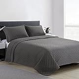 HOMBYS Conjunto De Edredom De Verão Com 3 Peças Tamanho Grande King 128x120 Super King Plus 128x120 Cinza