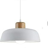 Home Neat Luminária Pendente Moderna Luminária De Pingente De Madeira E27 Ø30CM Para Cozinha Sala De Jantar Sala De Estar Branco