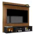 Home Painel Simples Tv 50 Pol Sala Suspenso Com Nicho E Prateleira Ripado Preto