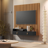 Home Suspenso Ripado Lion Rack E Painel 2 Gavetas Para Tv