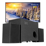 Home Theater Caixa De Som Para Tv Smart Pc Com Subwoofer 2 1