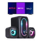 Home Theater Subwoofer 2 1 Caixa De Som Bluetooth Rgb Tv P2