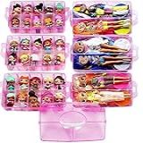 HOME4 Sem BPA 60 Compartimentos Ajustáveis 6 Camadas Organizador De Armazenamento Empilhável Bolsa De Transporte Compatível Com Brinquedos Pequenos Surprise Lol Shopkins Omg Barbie Bonecas Não