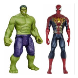 Homem Aranha E Hulk 30 Cm Com Led E Som Marvel Kit 2 Bonecos