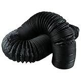 Homend Duto De Ar- Mangueira De Ar De Ventilação HVAC Flexível Preta Para Barracas De Cultivo- Mangueira De Ventilação De Secadora- Salas De Secadora- Cozinha -12-7 Cm X 32 Pés- Preto-