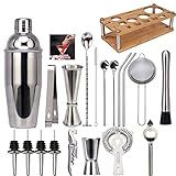 Homesen Aparelhos E Acessórios De Mistura Medição 20 Pçs Conjunto De Coquetel Para Bar Agitador Kit Para Fazer Bebidas Misturador De Aço Inoxidável Com Base De Suporte
