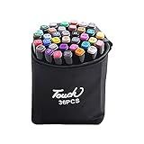 Homesen Conjunto De Marcadores De Arte De 36 Cores De Ponta Dupla Caneta Marcadora De Ponta Fina Larga Com Bolsa De Transporte Suprimentos De Arte Para Estudantes Adultos Artistas Desenho Colorir Dese