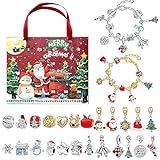 Homimor Pulseiras De Calendário Do Advento De Natal 2023 Para Meninas 24 Dias Calendário De Contagem Regressiva De Natal Faça Você Mesmo Kit De Fabricação De Joias Presente 22 Cont Colorido 