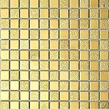Hominter Mosaico De Porcelana Vitrificado Quadrado Dourado Com 10 Folhas Para Piso De Cerâmica E Parede Antiderrapante Para Banheiro E Cozinha HD 062