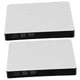 Homoyoyo 2 Unidades Gravador De DVD Gravador Dvd Portátil Gravador De CD DVD USB CD DVD Gravador USB Tocador De CD Gravador De CD Rom Unidade De CD Queimador Condutor Jogador Abdômen Branco