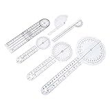 Homoyoyo 6 Peças Régua Mini Fita Métrica Pinça Ferramenta Kit Eletrônico Paciente Goniômetro Mitra Transferidor Goniômetro Ósseo Goniômetro Espinhal Mini Corpo Rotativo Plástico Para Girar