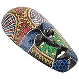 HOMSFOU Máscara Africana De Madeira Africana Pintada à Mão Máscara Tiki Tribal Decoração De Parede Máscara Aborígene Escultura De Parede Para Proteção Da Boa Sorte