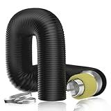 Hon Guan Silenciador De Mangueira Redutor De Ruído Preto Com Duto Flexível Isolado De 10 Cm De Comprimento Para Ventilador De Duto Em Linha Do Sistema De Ventilação HVAC De Ar Condicionado