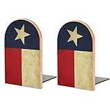 Hon-lally Texas Lone Star State Flag Pattern Wood Bookend Suporte Decorativo Antiderrapante Para Livros De Escritório Arquivos De Revistas