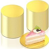 Honeydak Pacote Com 50 Unidades De Base Dourada Para Bolo à Prova De Graxa Placa Circular De Papelão Minitábuas Redondas De Mousse Laminada De 10 Cm Para Cozinha Assar Pizza Sobremesa Cupcake Bandeja Em Camadas