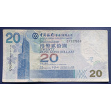 Hong Kong Bela Cédula 20 Dollars 2003 Mbc s Escassa