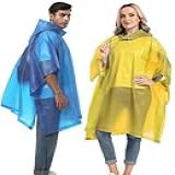 HOOMBOOM Ponchos De Chuva Reutilizáveis Com Capuz Com Cordão Para Adultos Capa De Chuva Espessa à Prova D água 2 Pacotes