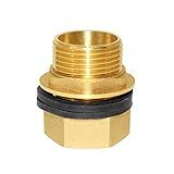 Hooshing Conector De Tanque De água De Latão Com Encaixe De Anteparo De 2 5 Cm Macho 2 5 Cm Fêmea Com Adaptador De Mangueira De Anel De Borracha