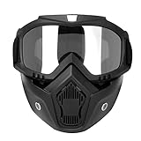 Hosioe Máscara Facial Mortorcycle Óculos De Alta Definição Com Filtro De Boca Para Capacete Aberto Protetor Facial De Motocross