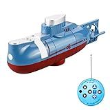 Hosioe Mini Barco RC Submarino RC Barco Com Controle Remoto Brinquedo RC à Prova D água Para Crianças