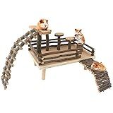Hosukko Brinquedos De Escalada De Hamster, Conjunto De Atividades De Hamster, Playground, Plataforma De Escalada De Maçã, Para Hamster, Pequenos Animais De Estimação (d-playground Com Ponte Grande)
