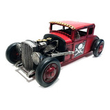 Hot Rod Com Caveira Vintage Miniatura Decorativa 1904red