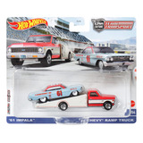 Hot Wheels 61 Impala E 72 Chevy Ramp Truck Team Transp