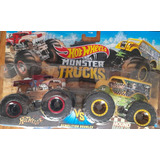 Hot Wheels Monster Trucks Hotweiler X Hound Hauler Doubles