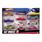 Hot Wheels Pacote Com 10 Carrinhos Sortidos Mattel