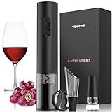 HotFrost Abridor De Vinho Elétrico Kit Abridor De Garrafa De Vinho Com Cortador De Alumínio Aerador De Vinho Rolha A Vácuo Abridor De Vinho Saca Rolhas Operado A Bateria Abridor De Vinho Automático Sem Fio Conjunto De Presente De Vinho De Aniversário