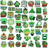 Hotop 48 Peças De Adesivos Bordados De Videogame Verde Pixelado Para Jogos Costurados Em Aplique Bordado Para Reparo De Ferro Em Remendos Para Roupas Meninos Fãs De Jogadores