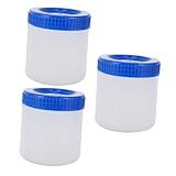 Housoutil 3 Pecas Garrafa De Plástico Recipiente De Plástico Com Tampa Mini Recipientes De Plástico Recipiente Transparente Com Tampa Lata De Vedação Boca Grande Caixa De Tinta