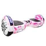 Hoverboard Skate Elétrico 6-5- Com Bolsa Led Bluetooth Rosa Camuflado Brinovar