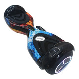 Hoverboard Skate Elétrico Led Bluetooth E Bolsa Galáxia Cor Fogo E Gelo
