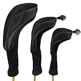 HOW TRUE Capas Para Cabeça De Taco De Golfe Para Madeiras De Fairway Driver Híbridos Capas Para Cabeça De Golfe De 3 Peças Com Etiquetas Intercambiáveis 3 4 5 6 7 X Acessórios De Golfe Para Homens E