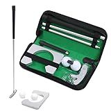 HOWTRUE Conjunto De Tachas De Golfe Portátil Com Furo E 2 Peças De Bolas De Golfe Para Prática De Putting De Golfe Kit De Golfe Interno Externo Prata