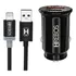 Hrebos Tipo Usb Duplo Carregador Veicular Para Carro Pd 20w Turbo Cabo Para iPhone Cor Preto