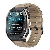 Hrich Smartwatch Relógio Inteligente Para Homens Com Chamada Responder Fazer Notificação De Mensagem Relógio Esportivo 1 85 HD Tela Grande Marrom 