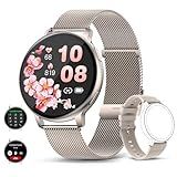 Hrich Smartwatch Relógio Inteligente Pode Fazer E Receber Chamadas Com Notificacao De Mensagem 100 Modos Esportivos Silicone E Metal Pulseira De Relógio Prata 