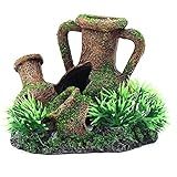 HRRIVE Aquário Paisagem Inclinada Vaso Barril Rocha Ciclídeo Caverna Betta Esconderijo Para Decoração De Aquários Marinhos De água Doce Enfeite De Aquário