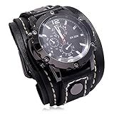 HrwMif Relógio De Pulso Masculino De Luxo Quartzo Relógio De Couro Retrô Pesado Largo Puro Pulseira De Couro De Vaca Relógio Moda Marrom Legal Estilo Punk Pulseira De Relógios Masculinos 