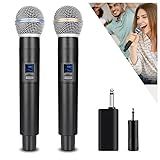 HUACAM Microfone Sem Fio 2 4G Microfones Duplos Para Karaokê Microfone Dinâmico Sem Fio Com Receptor Recarregável Plug And Play Adequado Para Discurso Casamento Igreja Sistema De Pa W58 2 4G