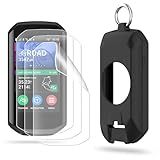 HUADU Protetor De Tela Compatível Com Garmin Edge 1050 Película Protetora De Tela EPU Antiarranhões De Alta Definição E Capa De Silicone Vidro Não Temperado